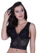 Cropped de Renda Alça Larga Blusinha Blogueira - c1 CRIS