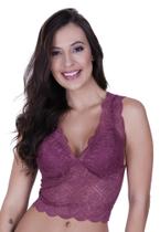 Cropped de Renda Alça Larga Blusinha Blogueira - c1 CRIS