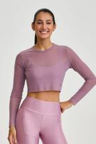 Cropped de tule manga longa (malva)
