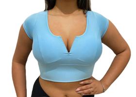 Cropped decote frente "v" new collection