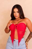 Cropped Derlin com bojo e tule