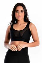 Cropped Detalhe Busto Preto Tela LX244