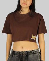 Cropped DR7 Street Logo Hidrante - Marrom Cropped DR7 Street Logo Hidrante - Marrom