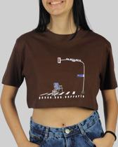 Cropped DR7 Street Pause Sua Correria - Marrom