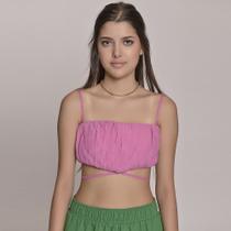 Cropped Drapeado Juvenil Feminino Amofany Com Amarração