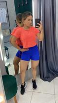 Cropped em poliéster/ short em poliamida