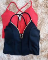 Cropped en malha tamanho M