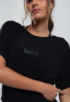 Cropped Esportivo Amplo Manga Curta Malha Preto Salvatore