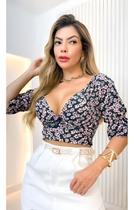 Cropped Estampado Com Bojo Elastex Nas Mangas E Costas S8154