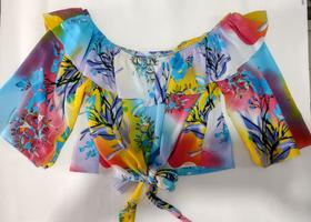 cropped estampado manga