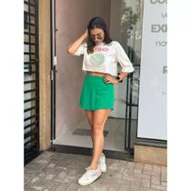 Cropped Estampado Modelagem Alongada 100% Algodão