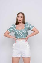 Cropped estampado Roxo