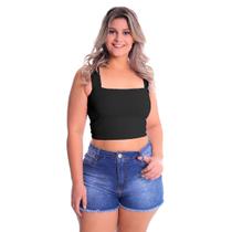 Cropped Faixa Alça Grossa Plus Size