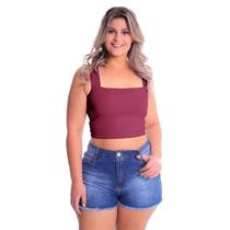 Cropped Faixa Alça Grossa Plus Size