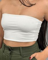 Cropped Faixa Canelado Blogueira Blusa Top Sexy Moda