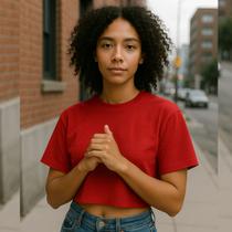 Cropped Feminino 100% Algodão Oversized