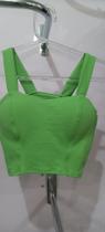 Cropped Feminino Adulto na Cor Verde Tecido em Lycra Cropped Feminino Adulto na Cor Verde Tecido em Lycra