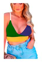 Cropped Feminino Alcinha Regulagem Top Brasil Copa Bojo Cropped Feminino Alcinha Regulagem Top Brasil Copa Bojo