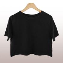 Cropped Feminino Amaciado Preto - Tecido 100% Algodão, Selo BCI, Conforto e Estilo Cropped Feminino Amaciado Preto - Tecido 100% Algodão, Selo BCI, Conforto e Estilo