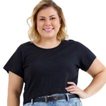 Cropped feminino básico 100% algodão blusas plus size oversized 3047a