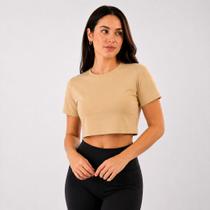 Cropped Feminino Básico Liso Curtinho 100% Algodão Blusa Gola Redonda Casual Minimalista Verão Cropped Feminino Básico Liso Curtinho 100% Algodão Blusa Gola Redonda Casual Minimalista Verão