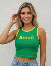 Cropped Feminino Camisa De Time Feminino Top Faixa Estampa Brasil Personalizada Cropped Feminino Camisa De Time Feminino Top Faixa Estampa Brasil Personalizada