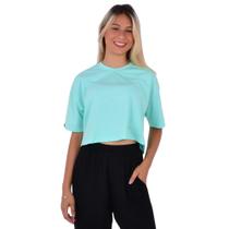 Cropped feminino camiseta básica 100% algodão