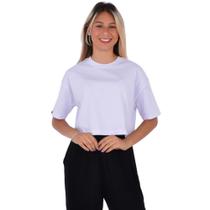 Cropped feminino camiseta básica 100% algodão