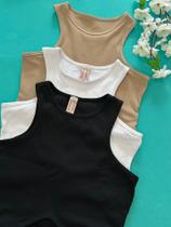 Cropped feminino cavado canelado 3 opções de cores, veste P e M, marca ***Faixa Rosa***