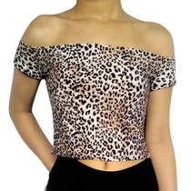 Cropped Feminino Ciganinha Ombro a Ombro Estampas Sortidas Suplex Pp ao Plus Size