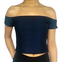 Cropped Feminino Ciganinha Ombro a Ombro Liso Suplex Pp Ao Plus Size