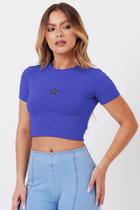 Cropped Feminino Com Silk Termocolante Planet Girls Azul Medio