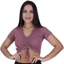 Cropped feminino curto ajustável algodão com bojo e forro orbis