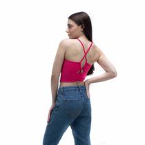 Cropped Feminino de Amarrar nas Costas Rosa