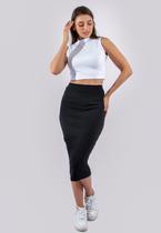 Cropped Feminino Diluxo Gola Alta Blusa Ribana