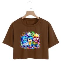 Cropped Feminino Estampa Divertidamente Cropped Raglan Manga Curta Gola Redonda Macio Leve