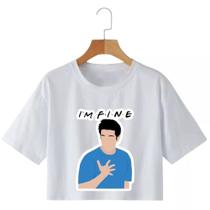 Cropped Feminino Estampa Série Friends Cropped Raglan Manga Curta Cropped Macio Leve