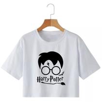 Cropped Feminino Estampado Harry Potter Manga Curta Raglan Top Cropped Dia a Dia Cropped Feminino Estampado Harry Potter Manga Curta Raglan Top Cropped Dia a Dia