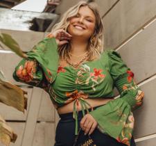 Cropped feminino estampado