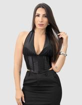 Cropped Feminino Estilo Corset De Cetim Moda Fashion Gringa Tendência Verão Cropped Feminino Estilo Corset De Cetim Moda Fashion Gringa Tendência Verão