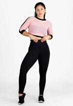 Cropped Feminino Fitness 2 Cores manga 7/8