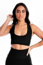 Cropped Feminino Fitness regata Costas Nadador Liso