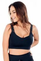 Cropped Feminino Fitness Top Alcinha Dupla de Elástico