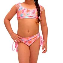 Cropped Feminino Infantil Praia Com Calcinha E Lacinhos Uv Cropped Feminino Infantil Praia Com Calcinha E Lacinhos Uv