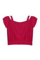 Cropped Feminino Infantil Recorte Polo Wear Rosa Escuro
