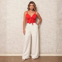 Cropped Feminino Laço Busto Alcinha Elegante Festa Ano Novo Tamanho:UnicoCor:Vermelho