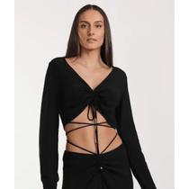 Cropped Feminino Modelo Franzido Manga Longa All Is Love