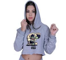 Cropped Feminino Moletom Com Capuz Luta Jiu Jitsu Oss Gorila