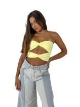 Cropped Feminino Nó Transpassado sem alça Estiloso