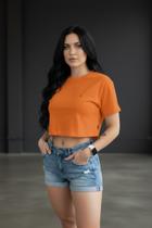 Cropped feminino oversize premium laranja 2000 Cropped feminino oversize premium laranja 2000